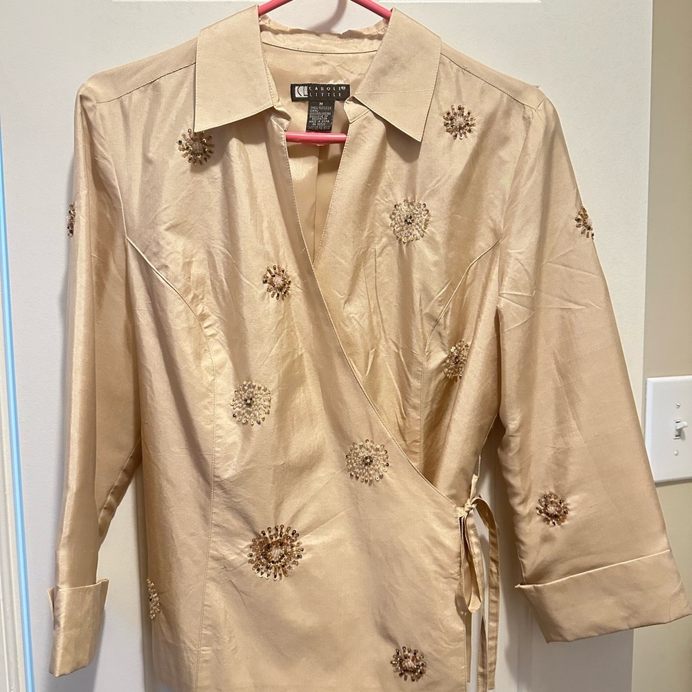 Gold Embellished Wrap shirt
